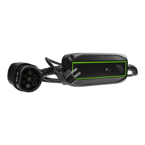 Green Cell , EV16 , GC EV PowerCable 3.6kW Schuko Type 2 mobile charger for charging electric cars and Plug-In hybrids , 3.6 kW , 10/16 A , 6.5 m , Black
