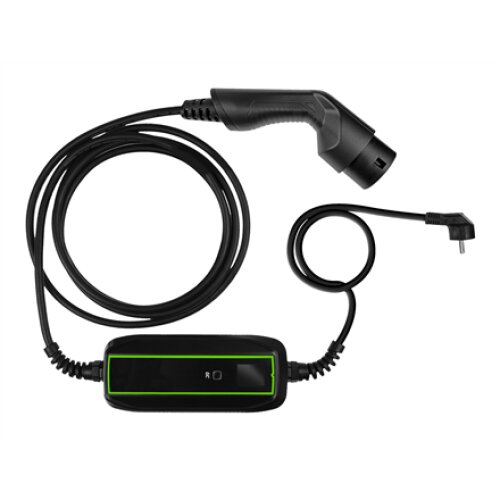 Green Cell , EV16 , GC EV PowerCable 3.6kW Schuko Type 2 mobile charger for charging electric cars and Plug-In hybrids , 3.6 kW , 10/16 A , 6.5 m , Black