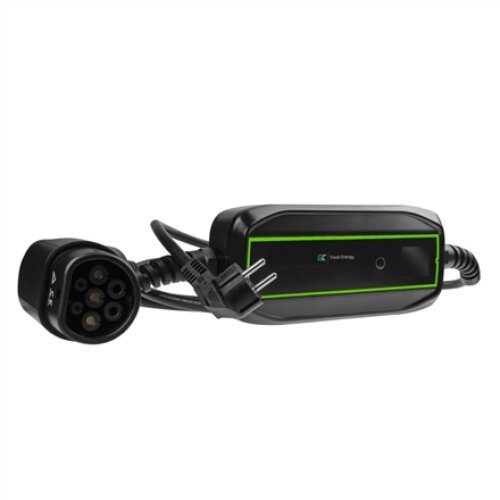 Green Cell , EV16 , GC EV PowerCable 3.6kW Schuko Type 2 mobile charger for charging electric cars and Plug-In hybrids , 3.6 kW , 10/16 A , 6.5 m , Black