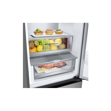 LG Refrigerator , GBV5240DPY , Energy efficiency class D , Free standing , Combi , Height 203 cm , No Frost system , Fridge net capacity 277 L , Freezer net capacity 110 L , Display , 35 dB , Grey