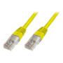 Digitus , Patch cord , CAT 5e U-UTP , PVC AWG 26/7 , 0.5 m , Yellow , Modular RJ45 (8/8) plug , Boots with kink protection, strain relief and latch protection