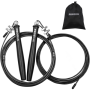 PROIRON Speed Skipping Rope Black, Steel wire/Aluminium, 300 cm
