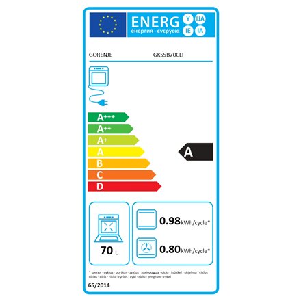 Gorenje Cooker , GKS5B70CLI , Hob type Gas , Oven type Electric , Sandy , Width 50 cm , Depth 59.4 cm , Energy efficiency class A , 70 L