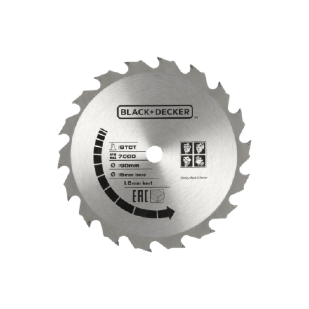 BLACK & DECKER Circular saw , CS1250LA-QS , 1250 W , 190 mm