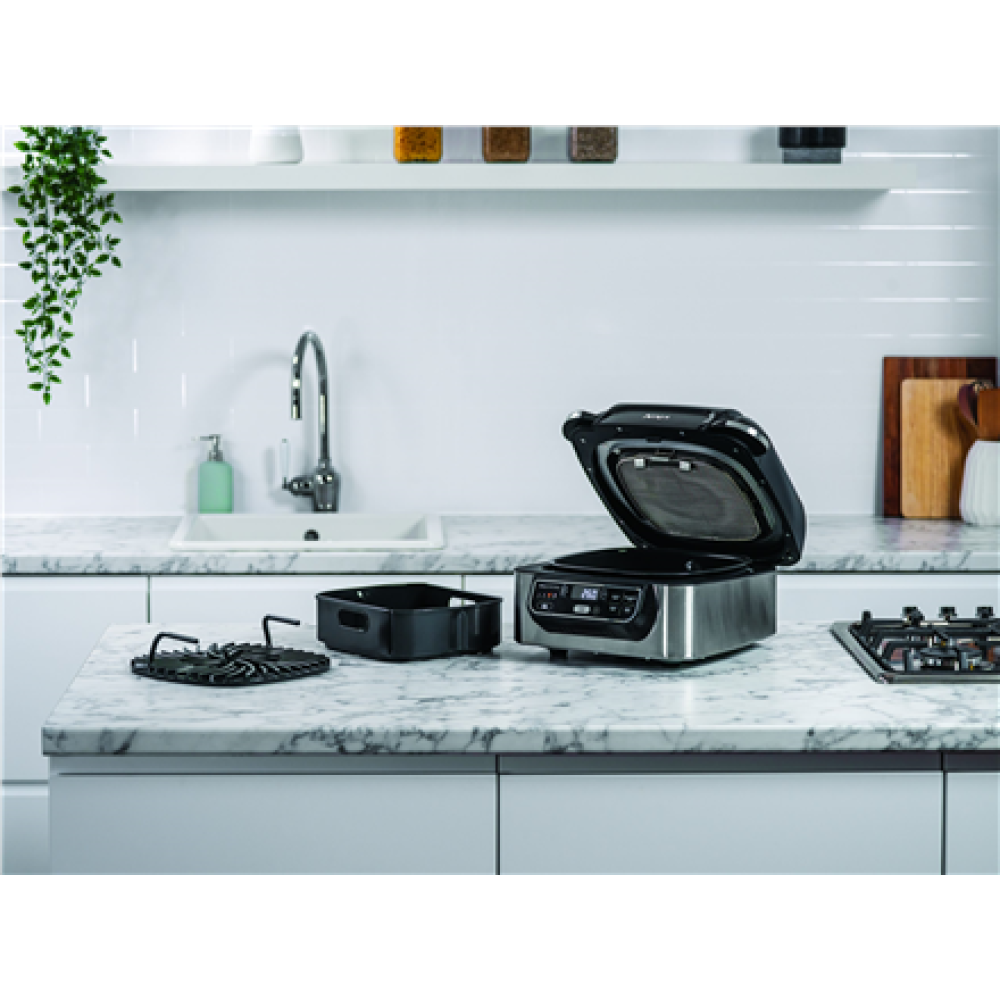 NINJA , Hot Air Fryer , AG301EU , Capacity 5.7 L , Cyclonic Air Technology , Black/Stainless Steel