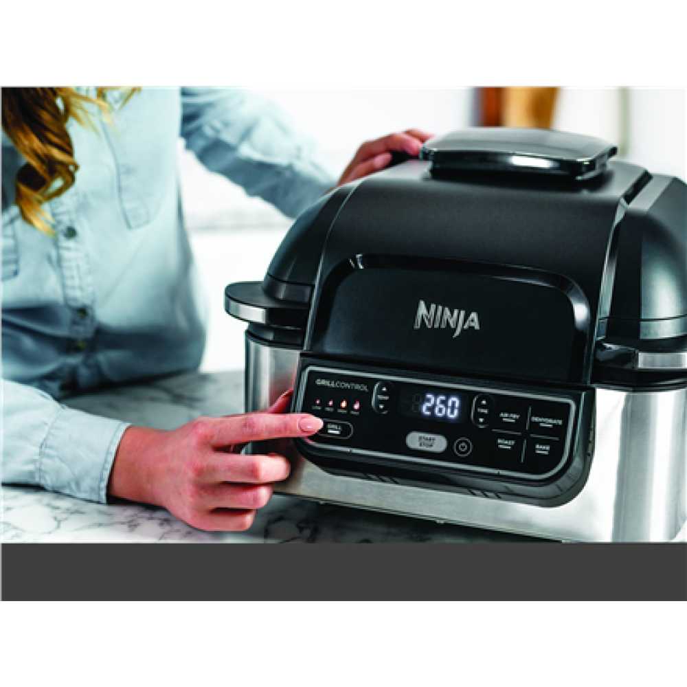 NINJA , Hot Air Fryer , AG301EU , Capacity 5.7 L , Cyclonic Air Technology , Black/Stainless Steel