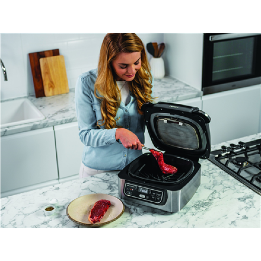 NINJA , Hot Air Fryer , AG301EU , Capacity 5.7 L , Cyclonic Air Technology , Black/Stainless Steel