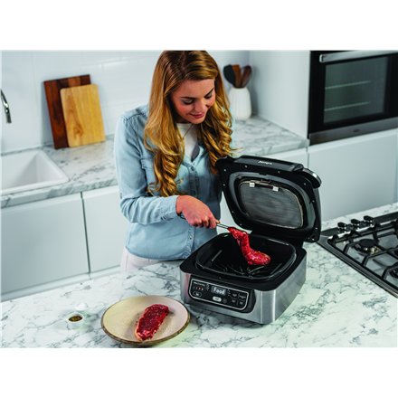 NINJA , Hot Air Fryer , AG301EU , Capacity 5.7 L , Cyclonic Air Technology , Black/Stainless Steel