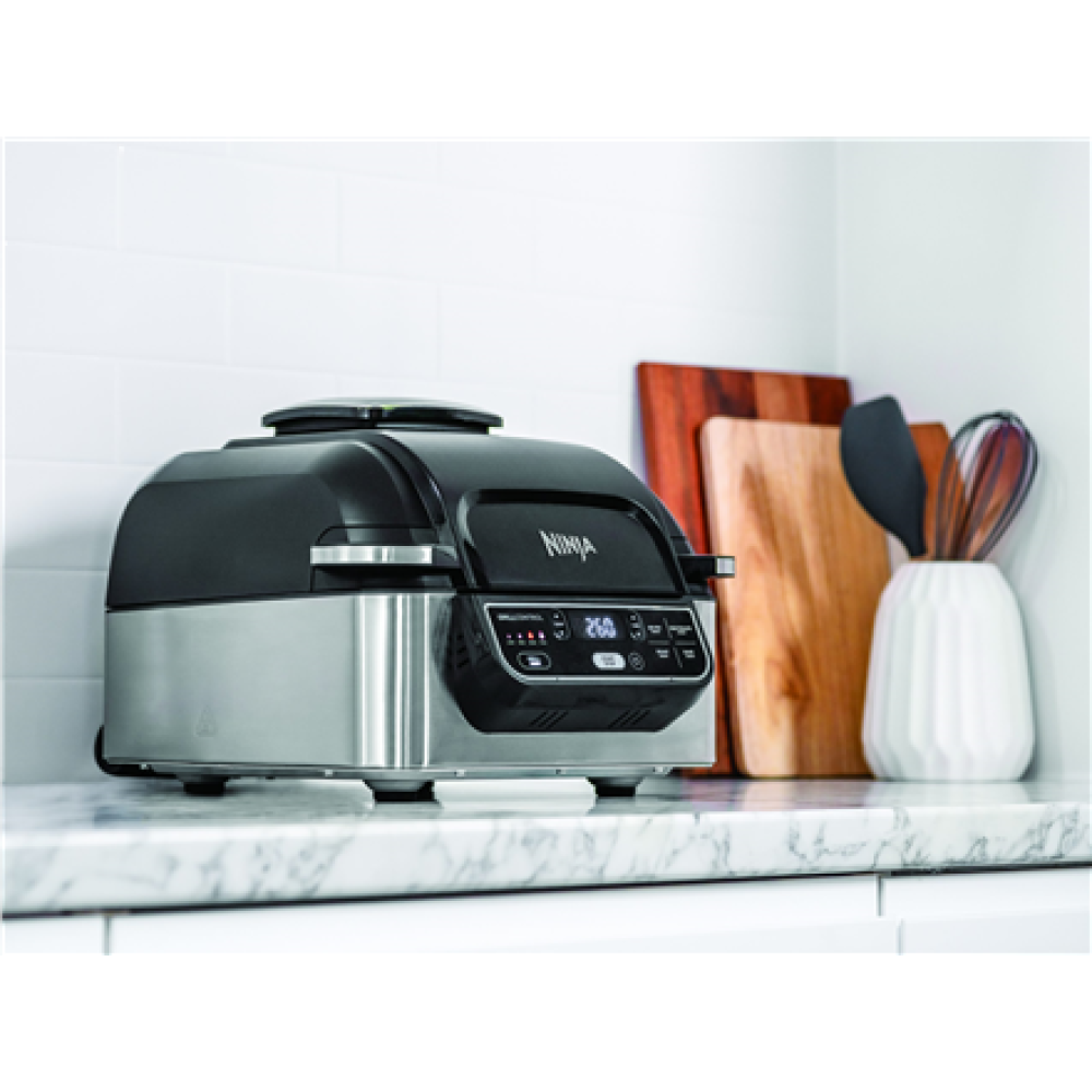 NINJA , Hot Air Fryer , AG301EU , Capacity 5.7 L , Cyclonic Air Technology , Black/Stainless Steel