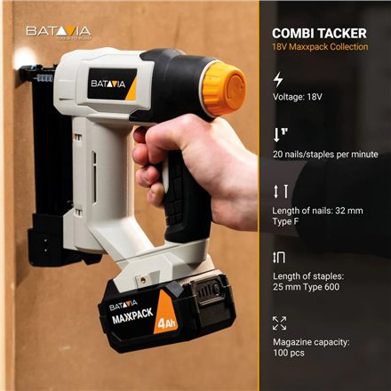 Batavia B.V. , Combi-tacker, Without battery and charger - 18V