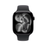 Apple Watch Series 11 GPS + Cellular 46mm Jet Black Aluminium Case with Black Sport Band - M/L , Smart watch , LTPO OLED Always-On Retina , Waterproof , Jet Black