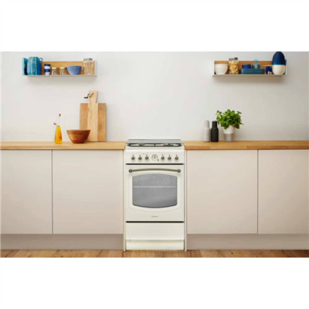 INDESIT Cooker , IS5G8MHJ/E/1 , Hob type Gas , Oven type Electric , Jasmine , Width 50 cm , Grilling , Depth 60 cm , 60 L