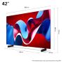 LG OLED42C41LA , 42 , Smart TV , webOS , UHD , Black
