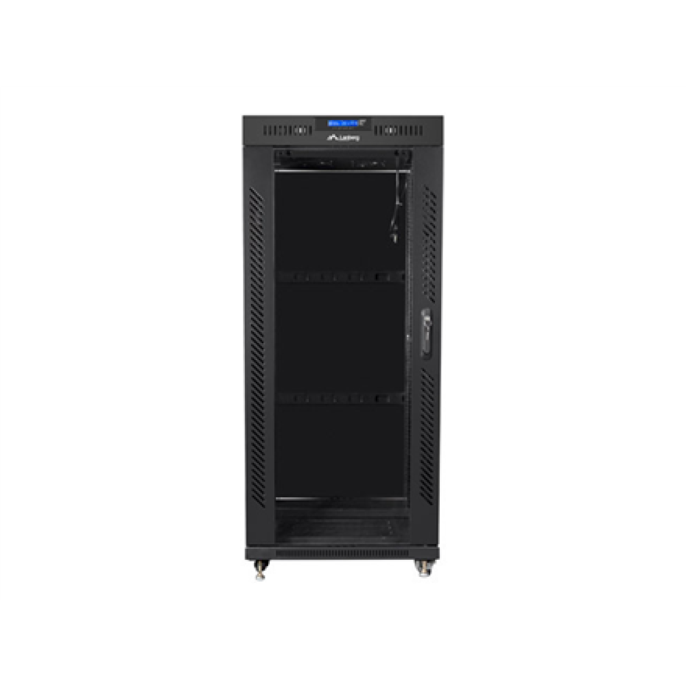 Lanberg , Rack cabinet 19 free-standing 27U/800x1200 (flat pack) with glass door, LCD , FF01-8227-12BL , Black