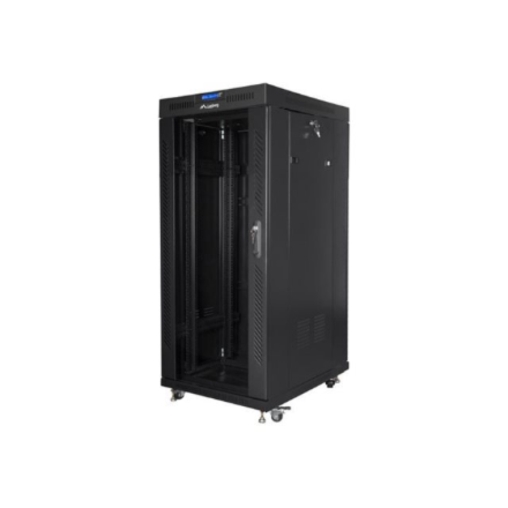 Lanberg , Rack cabinet 19 free-standing 27U/800x1200 (flat pack) with glass door, LCD , FF01-8227-12BL , Black