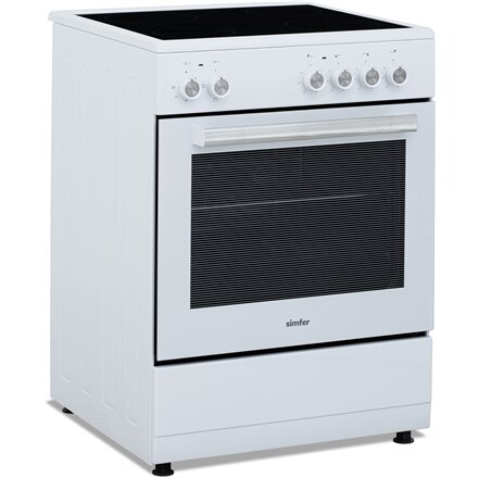 Simfer , Cooker (Power cable not included) , 6043SEDBB , Oven type Electric , White , Width 60 cm , Depth 60 cm