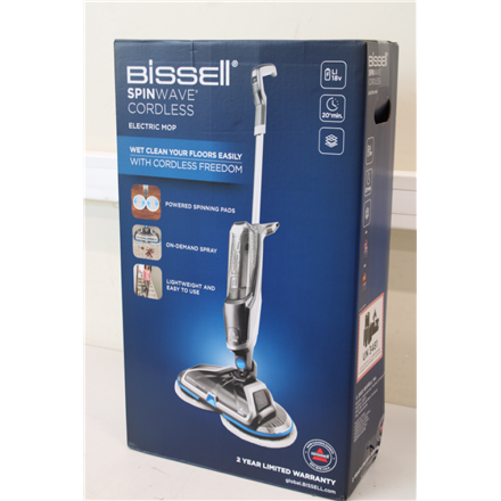 2240NSO SALE OUT. Bissell SpinWave Cordless MultiFunctional Cleaner , Bissell Mop , SpinWave , Cordless operating , Washing function , Blue/Titanium , 18 V , DAMAGED PACKAGING