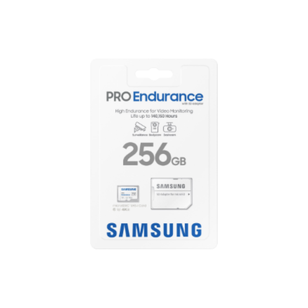 Samsung , PRO Endurance , MB-MJ256KA/EU , 256 GB , MicroSD Memory Card , Flash memory class U3, V30, Class 10 , SD adapter
