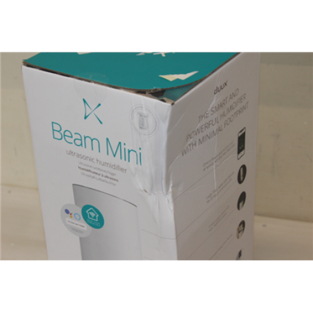 SALE OUT. Duux Beam Mini Smart Ultrasonic Humidifier, Gen2, White Duux Humidifier Gen 2 Beam Mini Smart 20 W, Water tank capacity 3 L, Suitable for rooms up to 30 m², Ultrasonic, Humidification capacity 300 ml/hr, White, DAMAGED PACKAGING