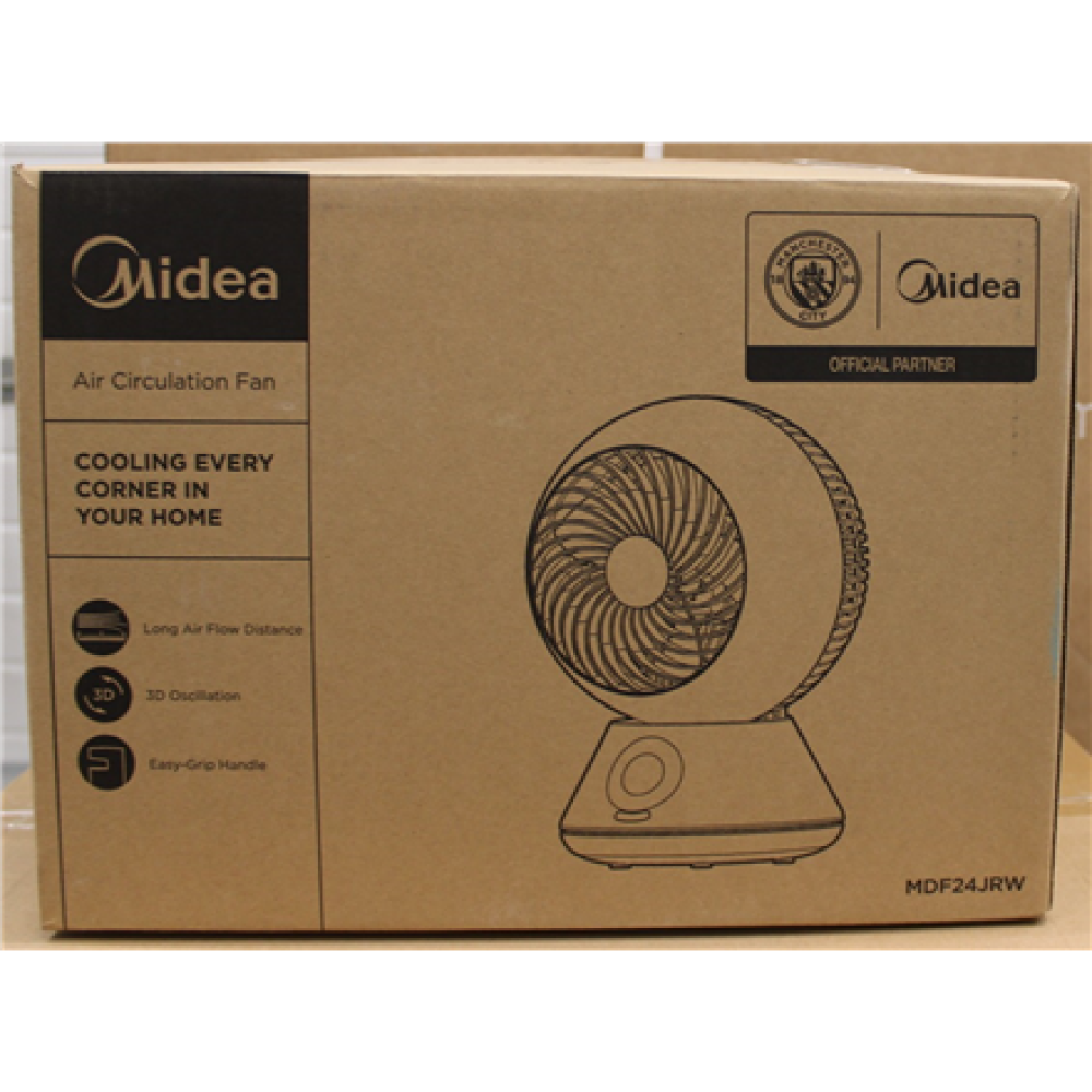 SALE OUT. , Midea Fan , MDF24JRW TurboForce , Table Fan , Number of speeds 5 , Oscillation , Remote control , White , DEMO