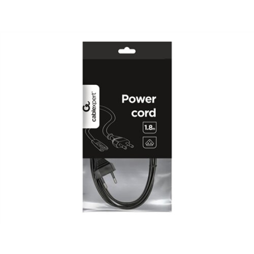 Cablexpert , Power cord (C7), VDE approved , PC-184-075-1.8M , Black , CEE 7/16 to C7