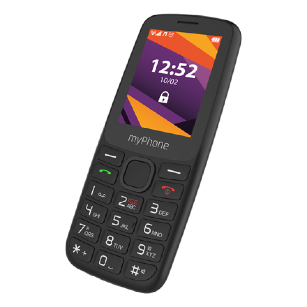 myPhone 6410 LTE , Black , 2.4 , TFT , 64 MB , 128 MB , Dual SIM , Nano SIM , USB version Type-C , Built-in camera , Main camera resolution 0.3 MP , 1400 mAh