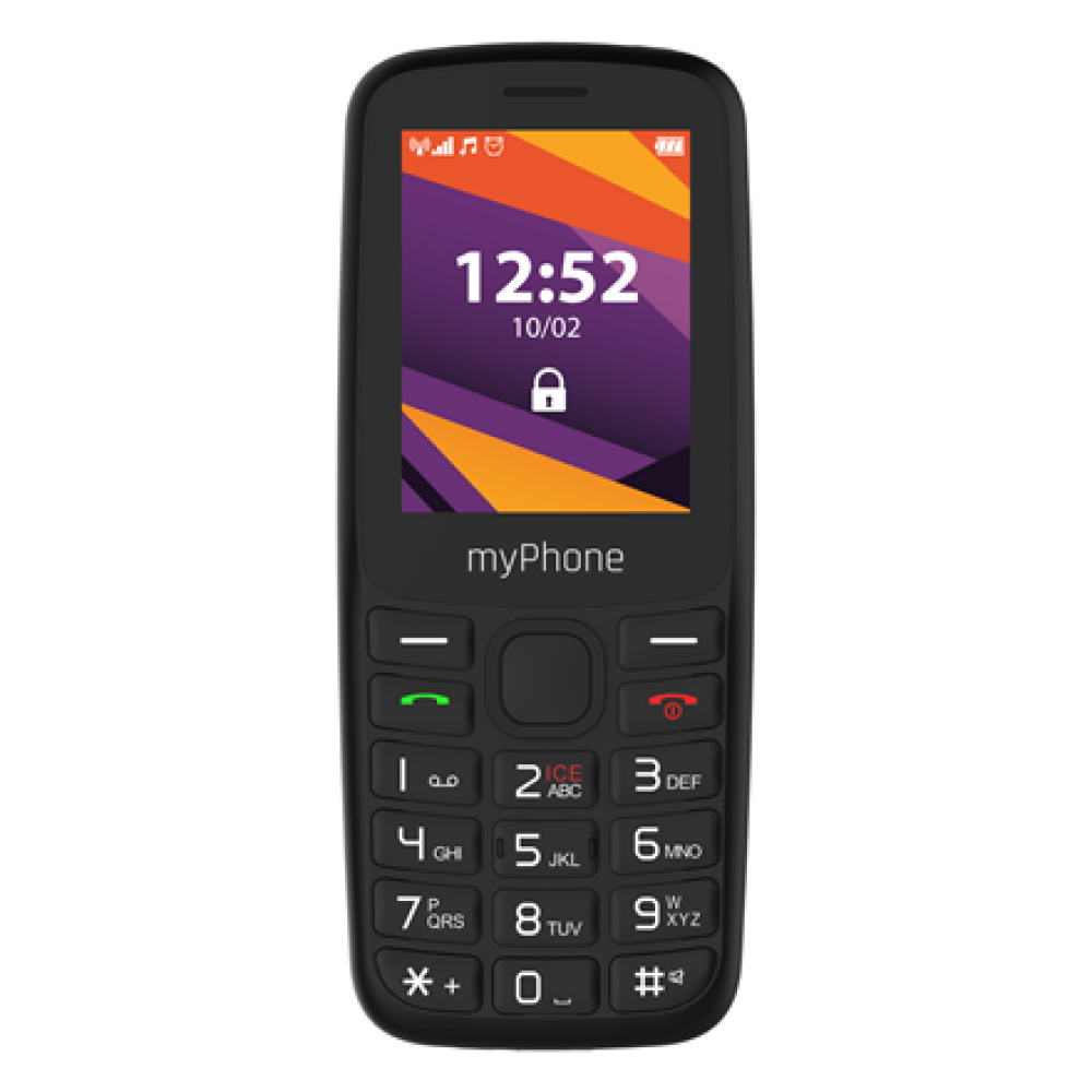 myPhone 6410 LTE , Black , 2.4 , TFT , 64 MB , 128 MB , Dual SIM , Nano SIM , USB version Type-C , Built-in camera , Main camera resolution 0.3 MP , 1400 mAh