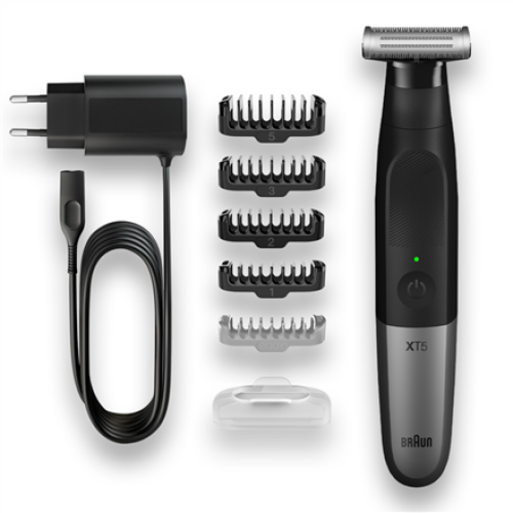 Braun Beard trimmer XT5100 Black/Silver Cordless or corded Wet & Dry