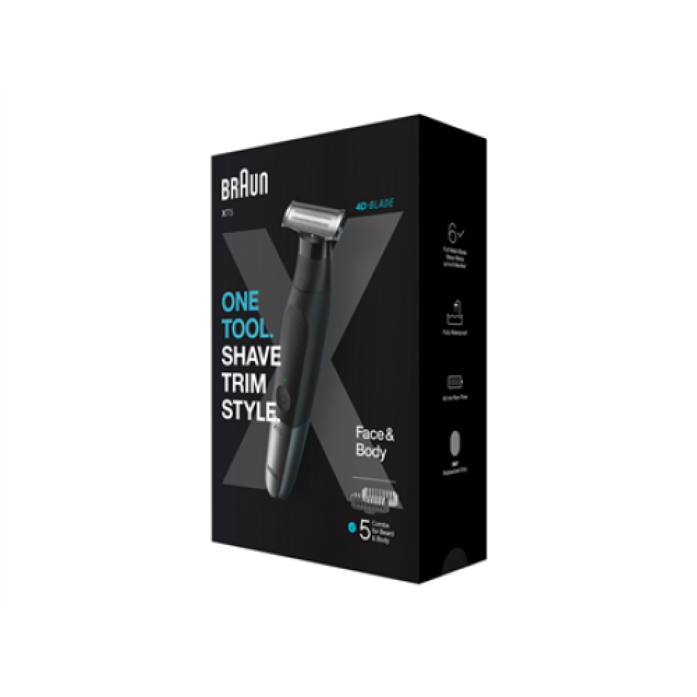Braun Beard trimmer XT5100 Black/Silver Cordless or corded Wet & Dry