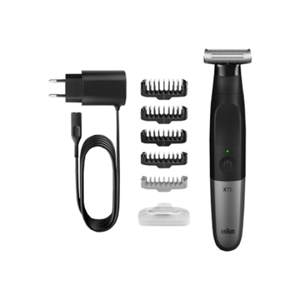 Braun Beard trimmer XT5100 Black/Silver Cordless or corded Wet & Dry
