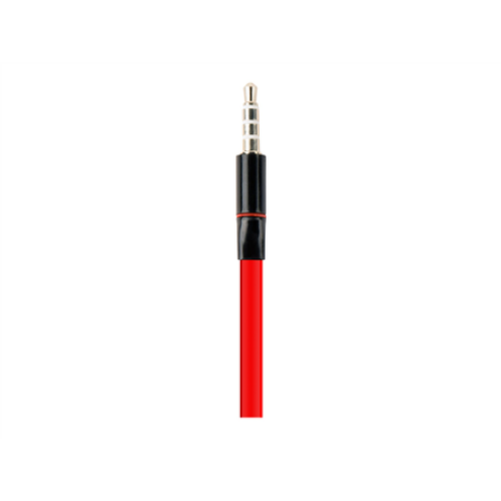 Gembird , Porto earphones with microphone and volume control with flat cable , Built-in microphone , 3.5 mm , Red/Black