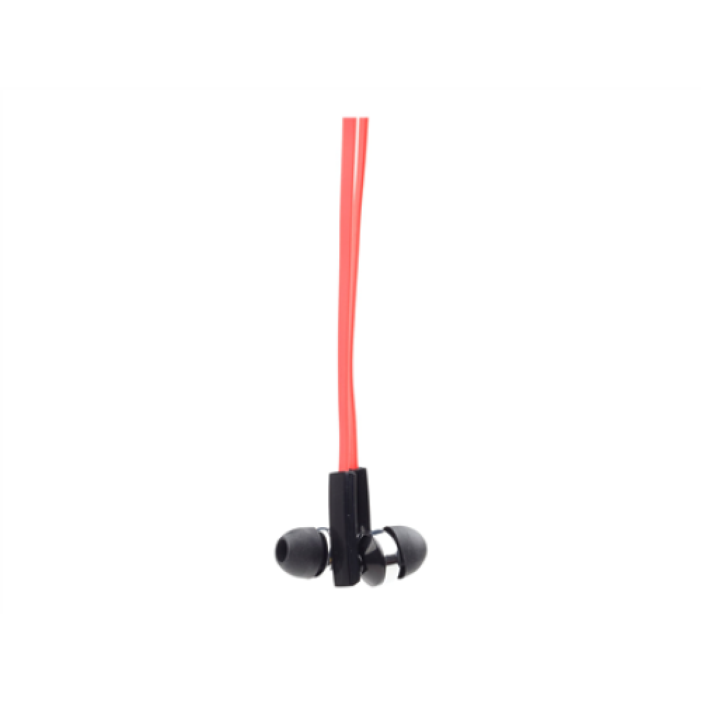 Gembird , Porto earphones with microphone and volume control with flat cable , Built-in microphone , 3.5 mm , Red/Black