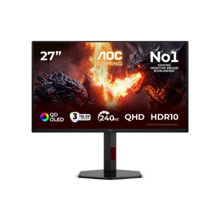 AOC , Q27G4ZDR , 27 , QD-OLED , QHD , 16:9 , 240 Hz , 0.03 ms , 2560 x 1440 pixels , 400 cd/m² , HDMI ports quantity 2 , Black