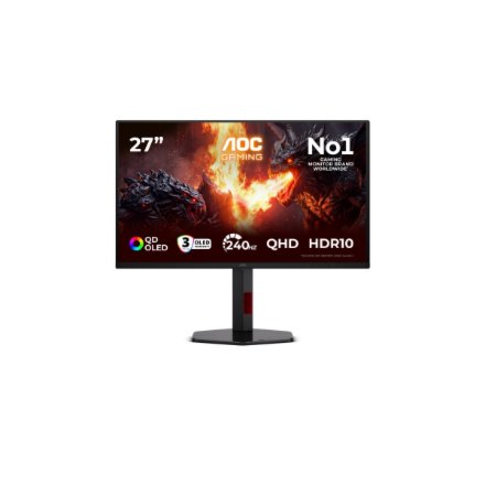 AOC , Q27G4ZDR , 27 , QD-OLED , QHD , 16:9 , 240 Hz , 0.03 ms , 2560 x 1440 pixels , 400 cd/m² , HDMI ports quantity 2 , Black