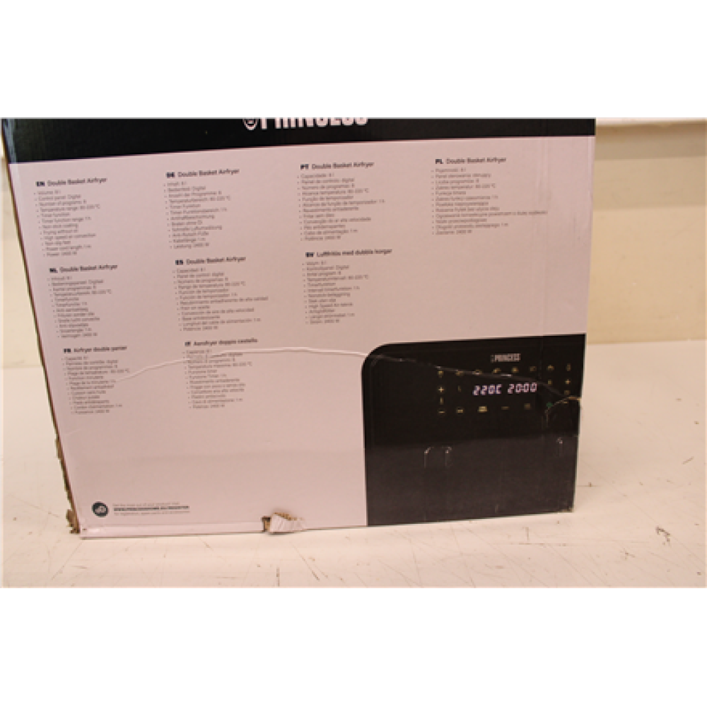 SALE OUT. Princess Double Basket Airfryer , 182068 , Power 2400 W , Capacity 8 L , Black , DAMAGED PACKAGING, SCRATCHES ON CORPUS