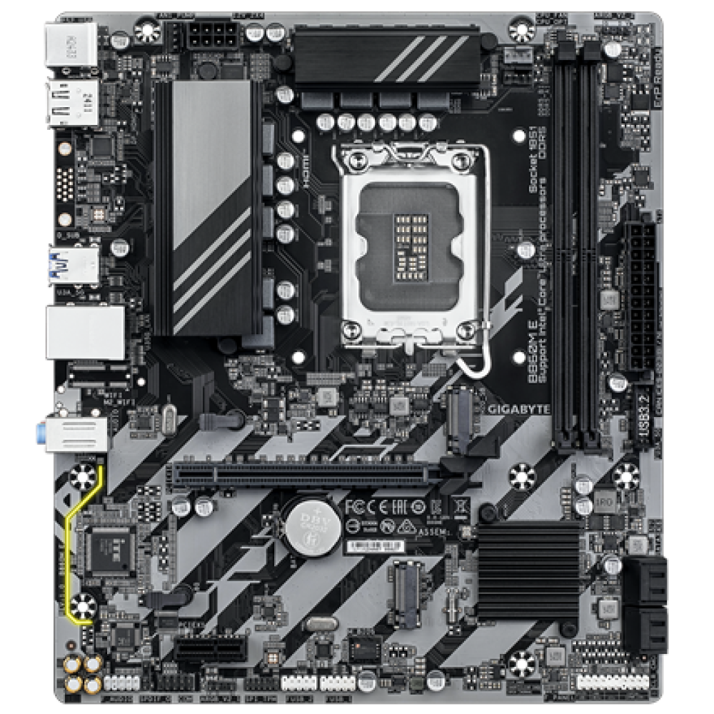 Gigabyte B860M E , Processor family Intel , Processor socket LGA1851 , DDR5 , Supported hard disk drive interfaces SATA, M.2 , Number of SATA connectors 4