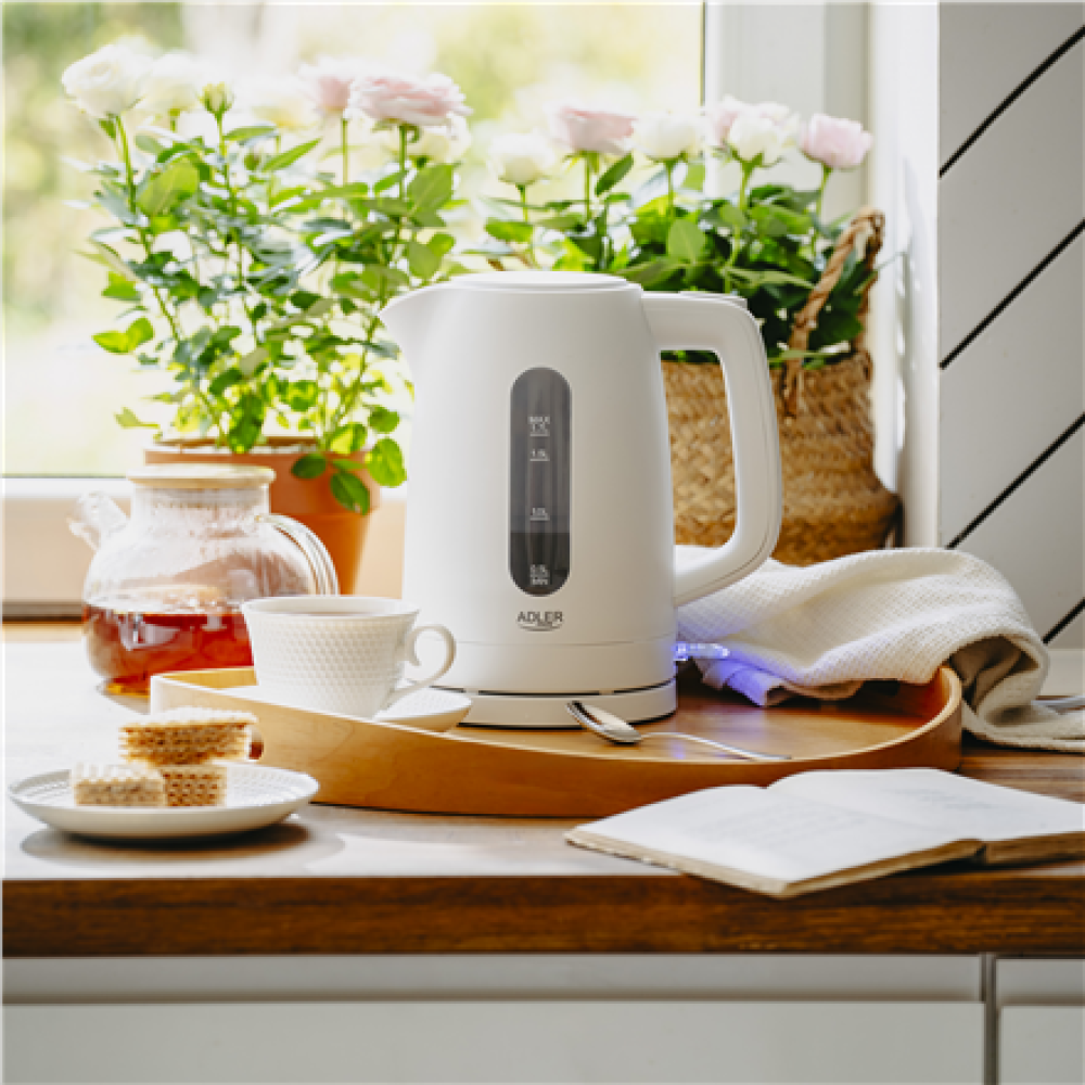 Adler Kettle , AD 1379w , Electric , 2200 W , 1.7 L , Polypropylene , 360° rotational base , White