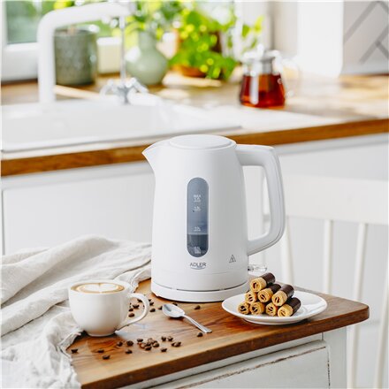 Adler Kettle , AD 1379w , Electric , 2200 W , 1.7 L , Polypropylene , 360° rotational base , White