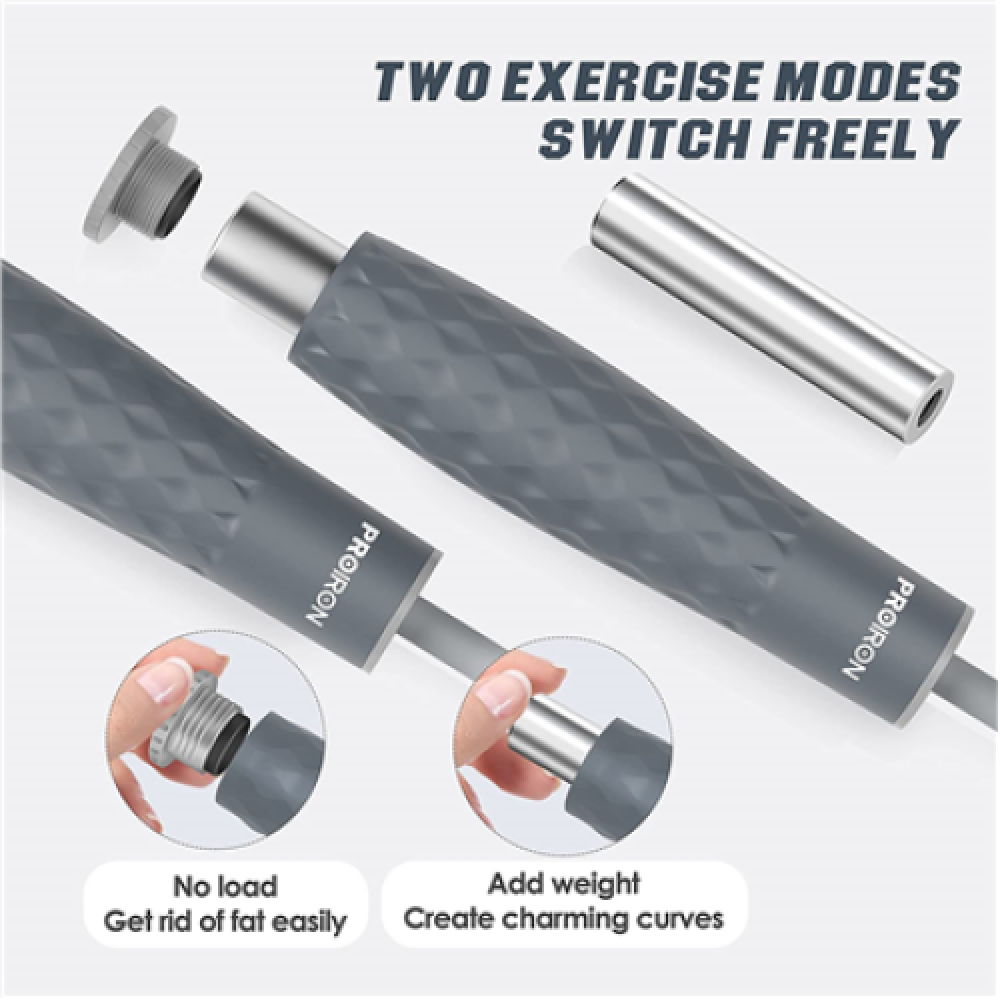 PROIRON Weighted skipping rope 300 cm, Grey, PVC
