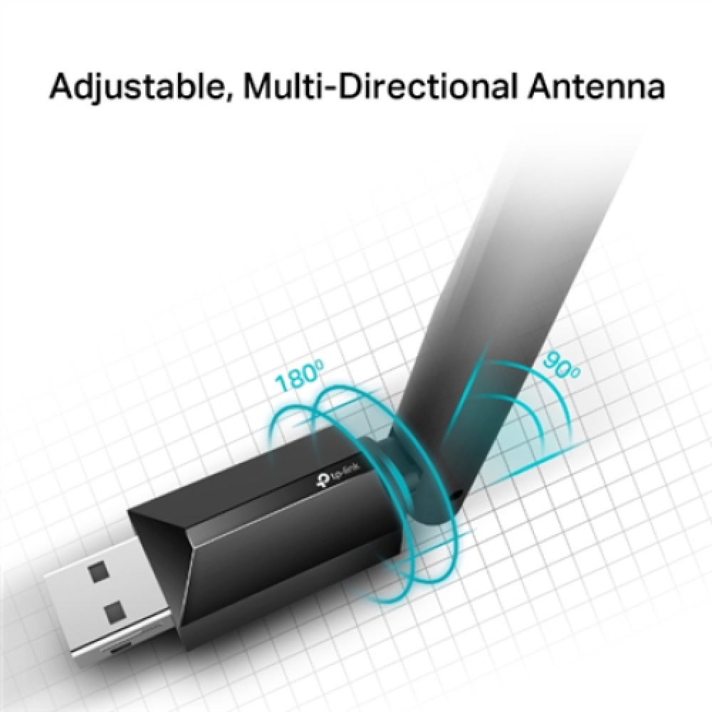 TP-LINK Dual Band USB 2.0 Adapter Archer T2U Plus 2.4GHz/5GHz, 802.11ac, 200+433 Mbps, 1xExternal antenna 5dBi