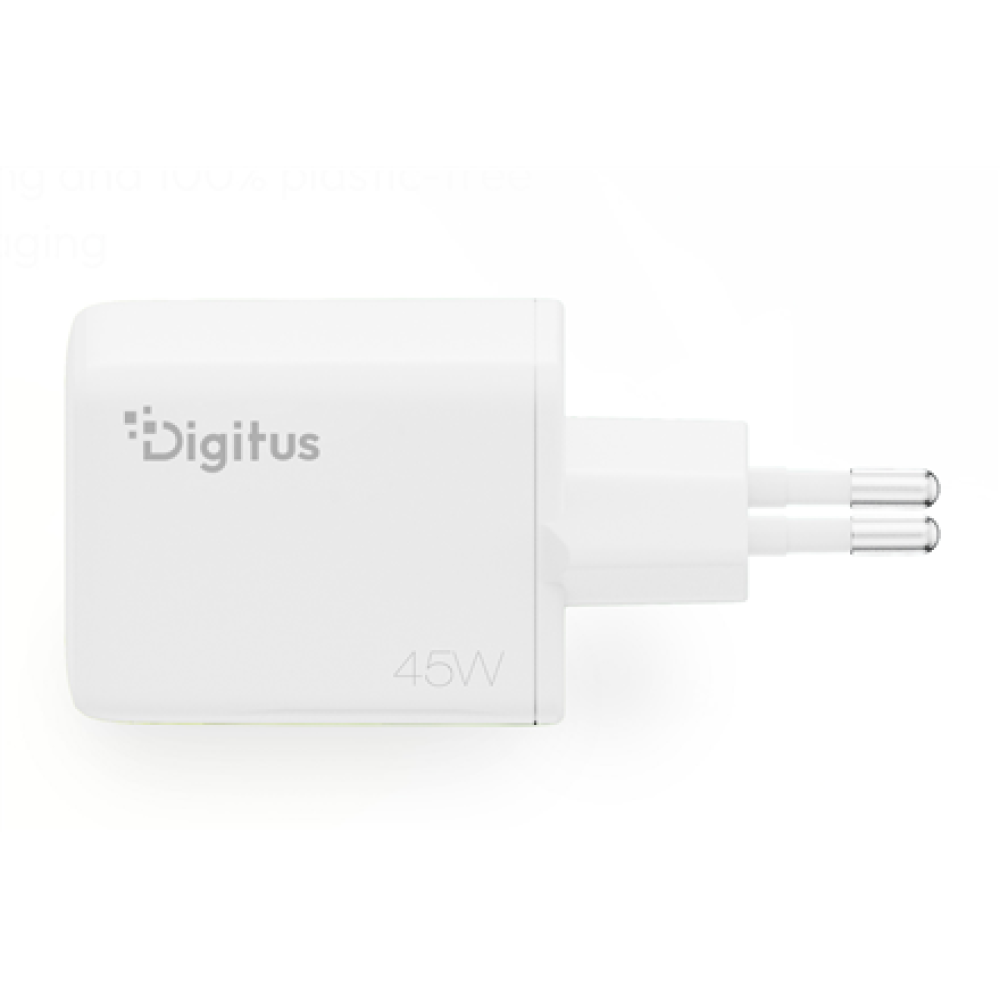 Digitus USB GaN Charger 45W, 1x USB-C, 1x USB-A , DA-10302
