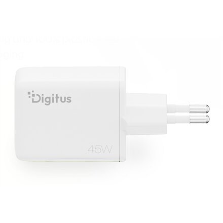 Digitus , USB GaN Charger 45W, 1x USB-C, 1x USB-A , DA-10302