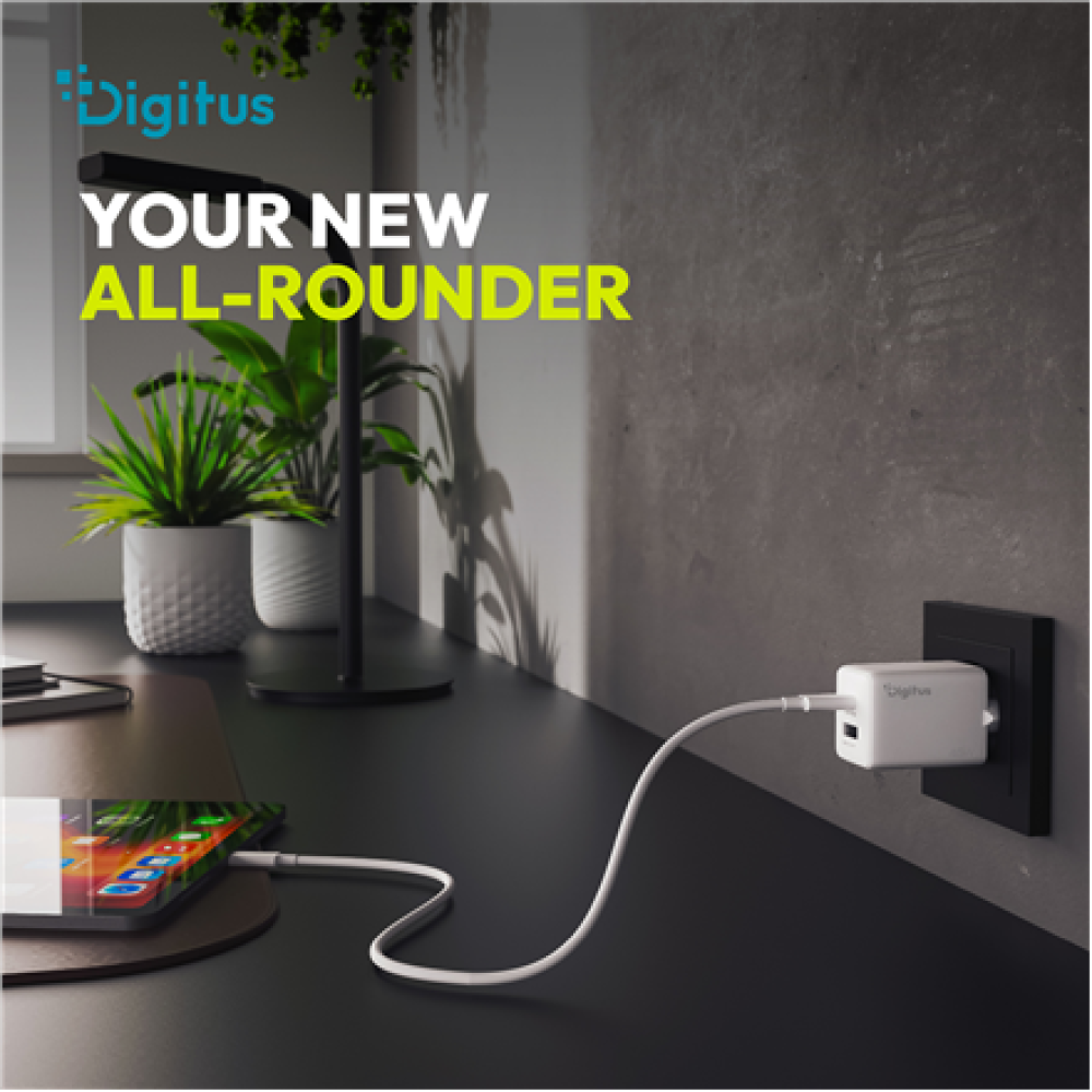 Digitus USB GaN Charger 45W, 1x USB-C, 1x USB-A , DA-10302
