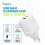 Digitus , USB GaN Charger 45W, 1x USB-C, 1x USB-A , DA-10302