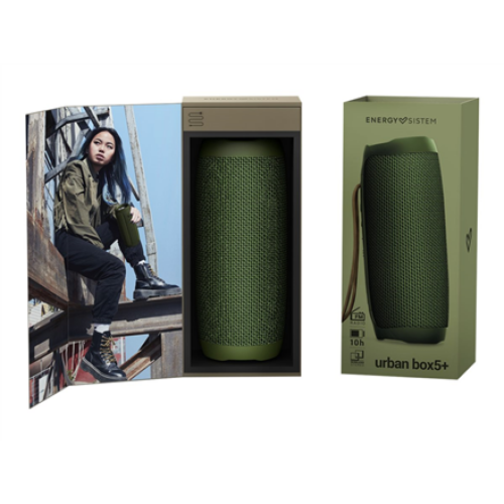 Energy Sistem Urban Box 5+ Army 2.0 20W, TWS, Bluetooth 5.0, USB/microSD MP3 player, FM Radio , Energy Sistem , Speaker , Urban Box 5+ , 20 W , Bluetooth , Army , Portable , Wireless connection