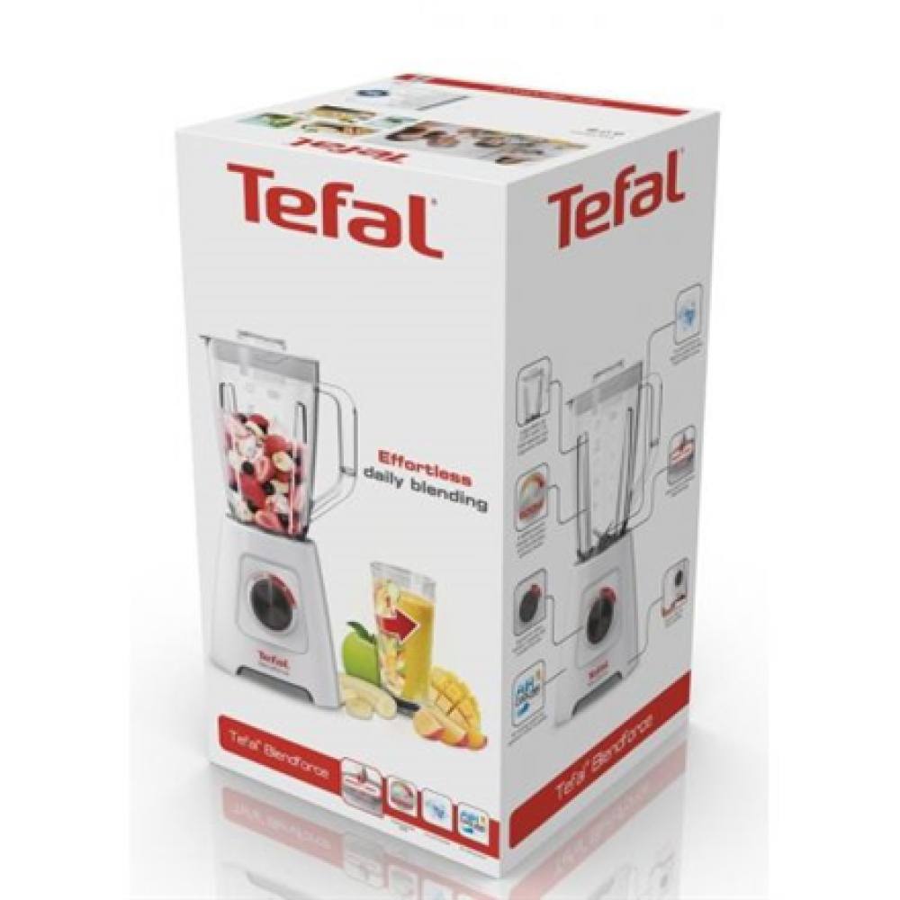 TEFAL , Blender , Blendforce II , Tabletop , 600 W , Jar material Plastic , Jar capacity 2 L , Ice crushing , White
