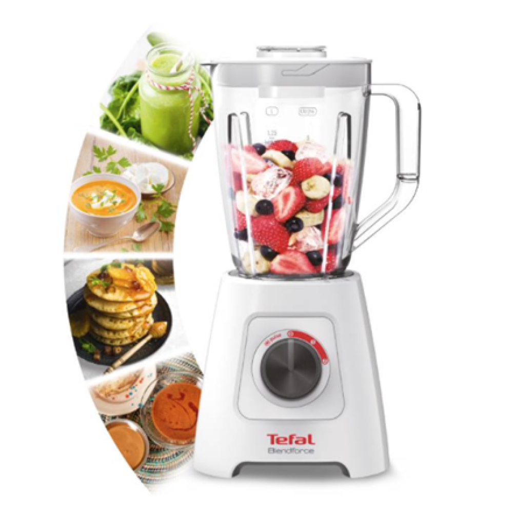 TEFAL , Blender , Blendforce II , Tabletop , 600 W , Jar material Plastic , Jar capacity 2 L , Ice crushing , White