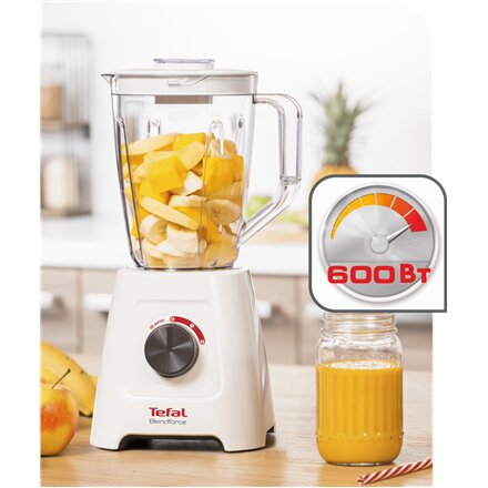 TEFAL , Blender , Blendforce II , Tabletop , 600 W , Jar material Plastic , Jar capacity 2 L , Ice crushing , White