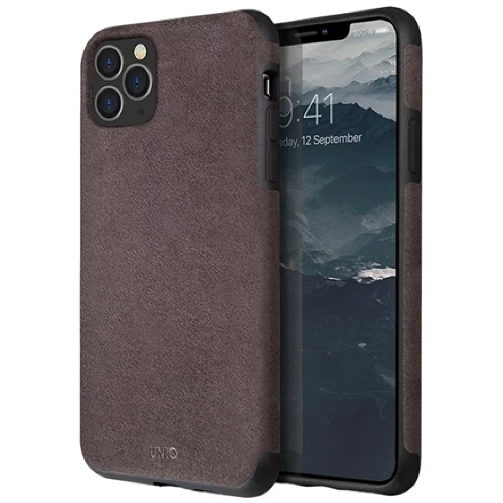 uniq , Back cover , Apple , iPhone 11 Pro Max , Plastic , Grey/Brown