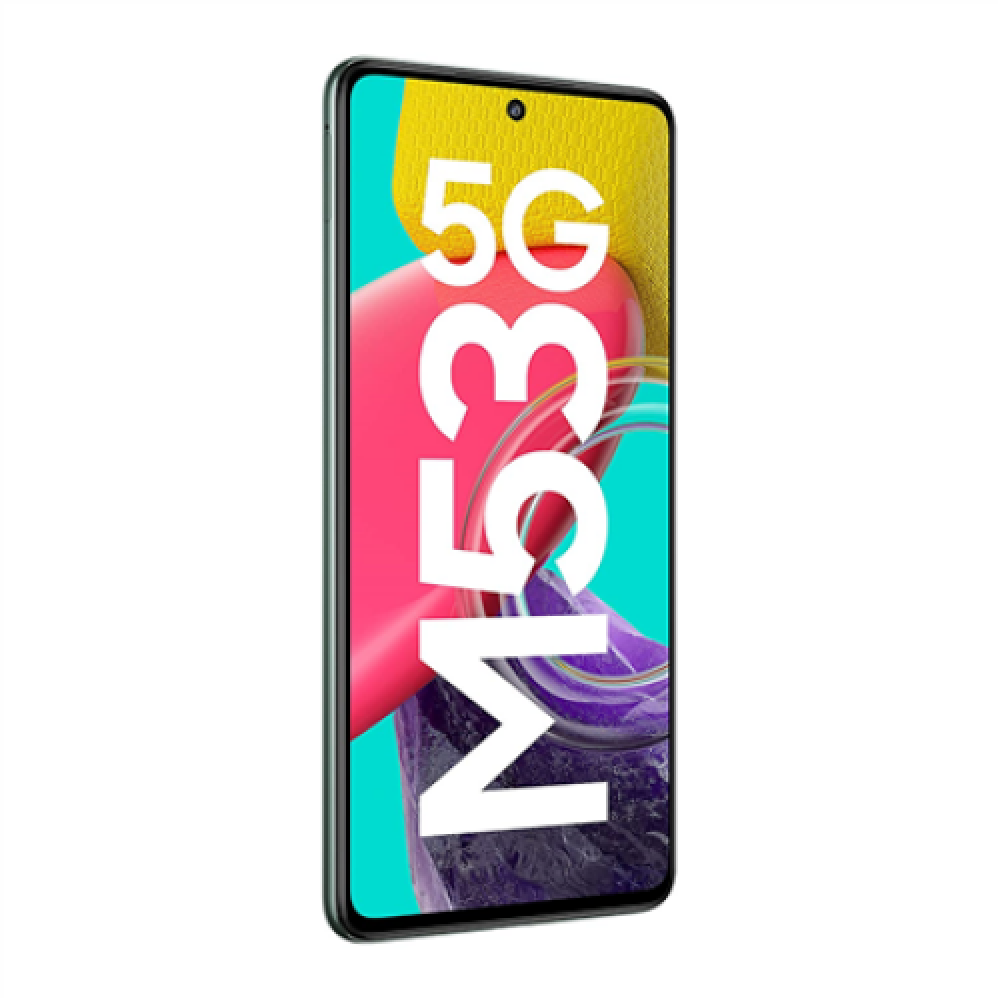 Samsung Galaxy M53 (M536) Green, 6.7 , Super AMOLED Plus, 1080 x 2408, Mediatek MT6877, Dimensity 900 (6 nm), Internal RAM 8 GB, 128 GB, microSDXC, Dual SIM, 5G, Main camera 108+8+2+2 MP, Secondary camera 32 MP, Android, 12, 5000 mAh